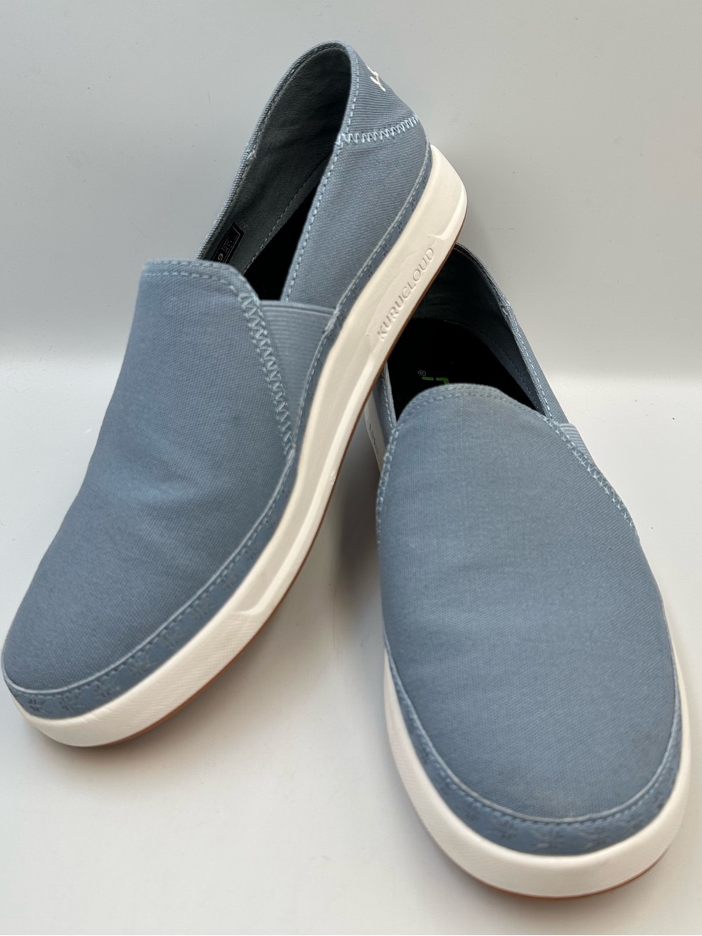 Kuru Roam Atla Canvas Slip On Sneaker Blue Fog Womens 9 Orthotic Arch Support